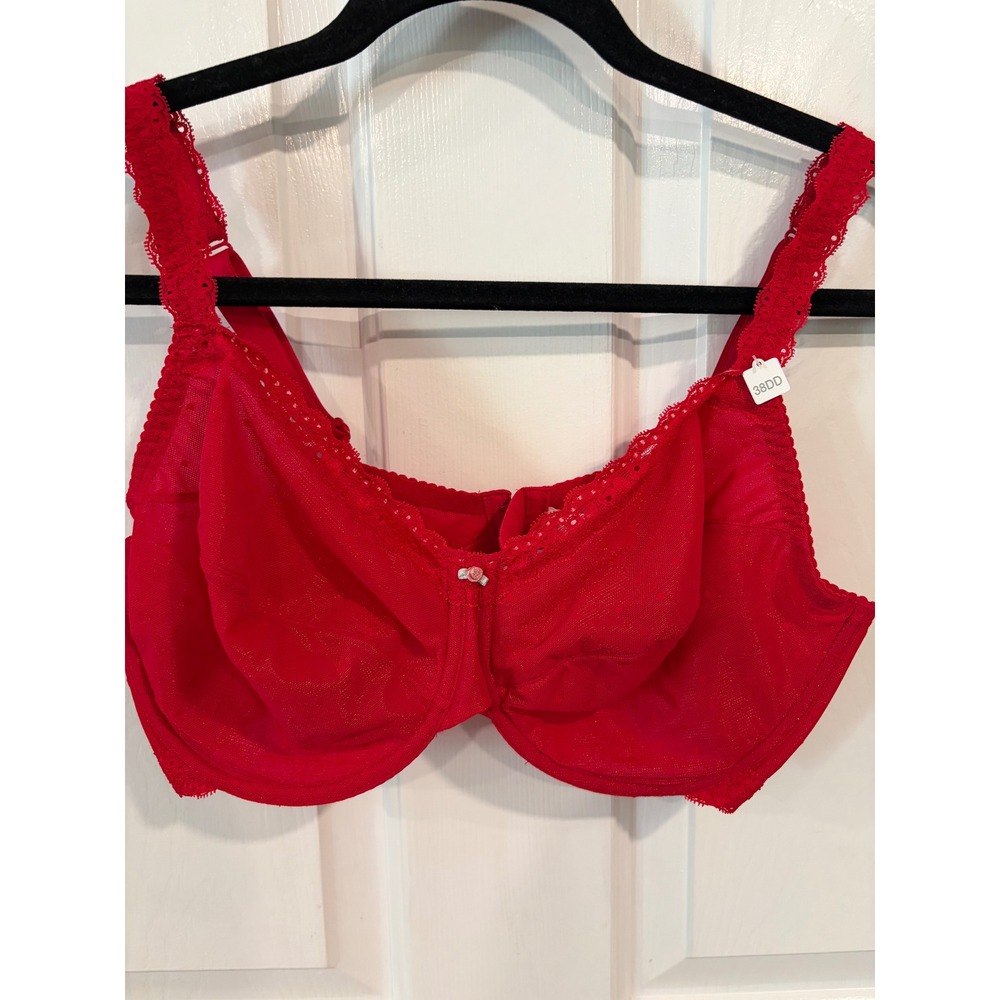 Gap Body Size 38DD Double Lined Full Support Red Lace Bra NEW NWT